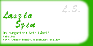 laszlo szin business card